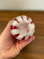 Vase Handblown Red White Pepper-Mint Glass Vase Pier1