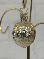 Vintage Made in Germany Blown Glass Walnut Christmas Ornament