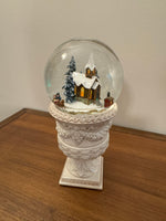 Snow Globe Christmas Decor Musical Box Windup-Operated Horse Ride