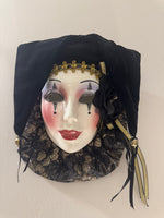 Vintage Ceramic Arlequin Jester Mask Wall Decor