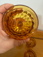 Vintage Amber Glass Whitehall Footed Dessert Cups Set of 4