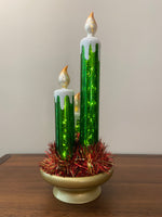 LED Illuminated Mercury-Glass Candles Christmas Holiday Decor