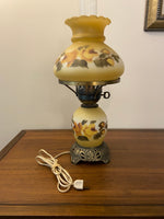 Vintage Accurate Casting Hand Painted Floral Hurricane Lamp