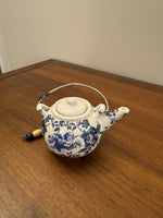 Teapot Ceramic Christmas Holiday Ornament Blue Chinoiserie Style