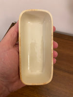 Ceramic Blue Transfer Butter Dish Currier and Ives Horse Ride at the Shore