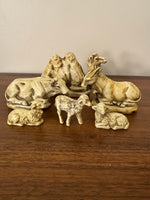 Vintage Nativity Set Japan Papier Mache with Handmade Manger