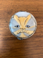 Vintage Limoges France Peint Main Mini Trinket Box Cat