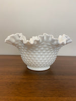 Vintage Fenton Hobnail Milk Glass Bowl
