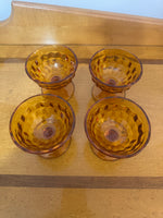Vintage Amber Glass Whitehall Footed Dessert Cups Set of 4