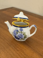 Vintage Mini Teapot Porcelain Trinket Box