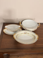 Vintage Noritake-Naomi Porcelain Gravy-Oval-Serving Bowl Set of 3