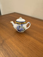 Vintage Mini Teapot Porcelain Trinket Box