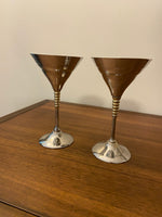 Century Martini Silverplated Glass Set of 2