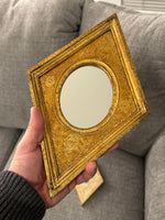Vintage Florentia Hand-Made In Italy Diamond-Oval Shape Gold-Gilt Mirror Set 3