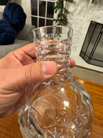 Vintage Cut Glass Clear Crystal Decanter Vase 8 IN