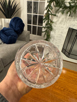 Vintage Cut Glass Clear Crystal Decanter Vase 8 IN