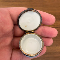 Vintage Limoges France Peint Main Mini Trinket Box Cat