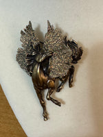 Vintage JJ Sparkling Pegasus Brooch
