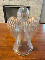 Vintage Iridescent Fenton Glass Angel Figurine Bell
