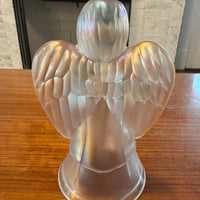 Vintage Iridescent Fenton Glass Angel Figurine Bell