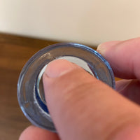 Vintage MCM Blue Glass Bottle Decanter Grapes Design