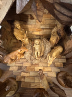 Olive Wood Hand-carved Nativity Set and Manger READ
