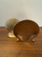 Vintage Leonard Solid Brass Seashell Bookends Silver Mfg. Co
