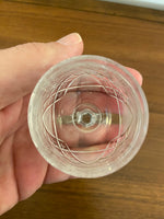 Vintage Cut Diamond Glass Cristal Brandy Glasses Set of 4
