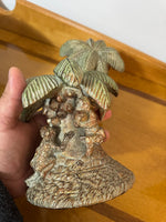 Bookends Set Monkey on Palm Tree
