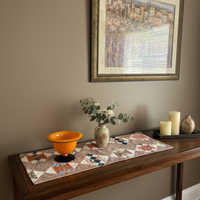 Vintage Czech Glass Halloween Hues Yellow-Orange Black Stem Bowl-Vase