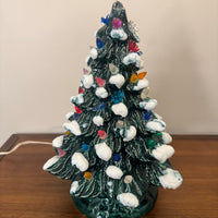 Ceramic Vintage Xmas Tree with Plastic Lights