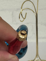 Vintage Blown Mercury Glass Patriotic Christmas Pipe Ornament – Made in Czechoslovakia READ
