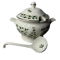 Vintage Royal Soup Tureen Lid with Ladle Holly & Berry