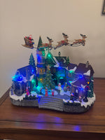Animated LED Village with Santa Sleigh Home Accents Holiday Decor READ
