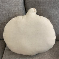 Shabby Chic Canvas Throw Pillow Embroidered Pumpkin Fall- Halloween Decor