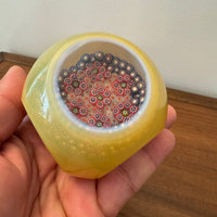 Murano Faceted Millefiori Blown Glass Handmade Paperweight