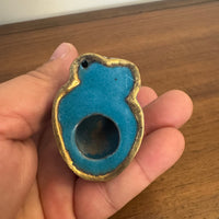 Vintage Enameled Brass Chinese Cloisonne Cat Figure