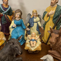 Vintage Porcelain Nativity Set of 12 Pieces