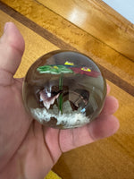 Handmade Glass Art Paperweight Flowers in Clear
