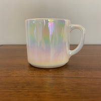Vintage Federal Glass Iridescent Milk Glass Coffee Mug