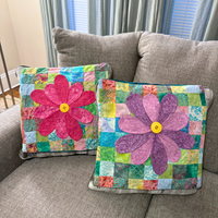Quilt Handmade Square Cushion Throw-Pillow Cover Set 2 PCS
