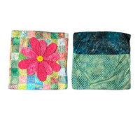 Quilt Handmade Square Cushion Throw-Pillow Cover Set 2 PCS