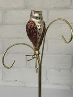 Christmas Blown Glass Owl on Clip Ornament
