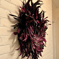 Purple-Burgundy Feathers Wreath Holiday Christmas Decor