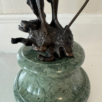 Vintage Diana Victorious Bronze-Marble Sculpture Artwork
