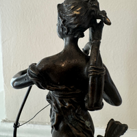 Vintage Diana Victorious Bronze-Marble Sculpture Artwork
