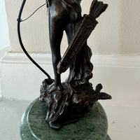 Vintage Diana Victorious Bronze-Marble Sculpture Artwork
