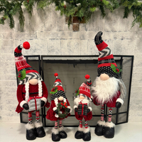 Christmas Holiday Decor Gnome Family Telescope Legs 4 PCS