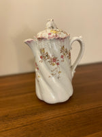 Antique B&M China Coffee Chocolate Pot Floral 1295

