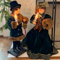 Vintage Traditions Marionette Animated Motion Victorian Caroler Couple
